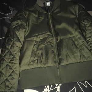 Olive green bomber